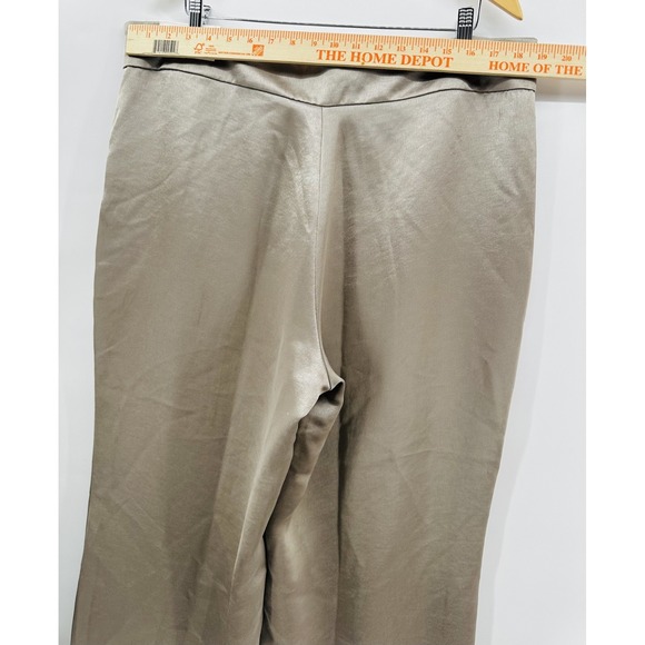 Ann Taylor Women's Medium NWT Sz 16 Satin Wide Leg Pants Champagne Tan HH47 - Picture 2 of 11
